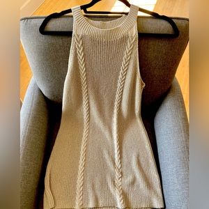 Light gray knit dress.